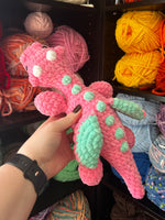 Dragon Crochet Plushie - Bubblegum and Seaglass