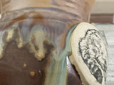 12 oz Tea Dust Flux Laying Down Cat Ceramic Mug