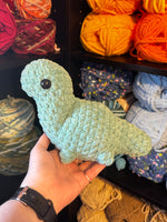 Mini Brontosaurus Crochet Plushie - Misty Green