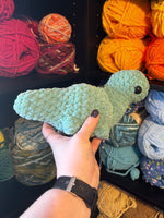 Mini Brontosaurus Crochet Plushie - Misty Green