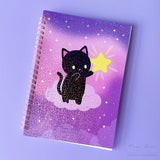 Wishing Star Black Cat: Reusable Hard Cover Sticker Book