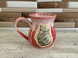 16 oz Raspberry Mist Flux Hugging Cats Ceramic Mug