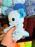 Axolotl Weighted Crochet Plushie - Light Blue