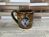 12 oz Glitter Brown Husky Ceramic Mug