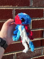 Jellyfish Crochet Plushie - Red, White and Blue