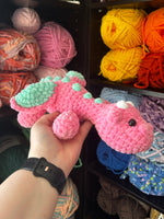 Dragon Crochet Plushie - Bubblegum and Seaglass