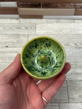 Green Splatterware Ceramic Ring Holder