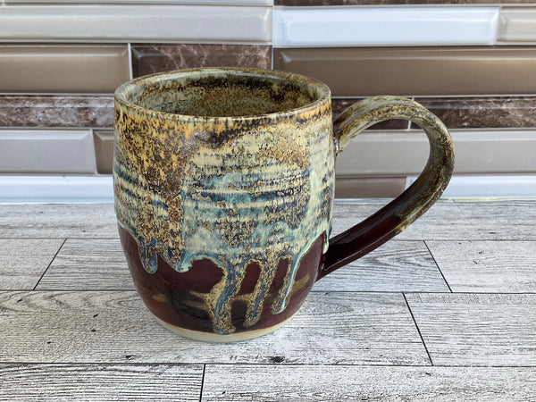 14 oz Cordovan over Light Flux Ceramic Mug