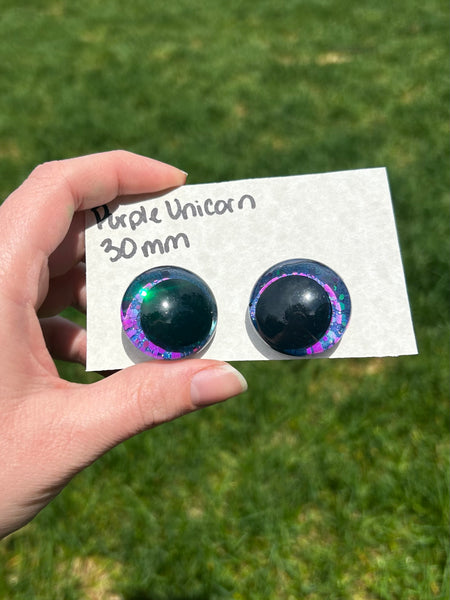 30 mm Resin Sinker Eye - Purple Unicorn
