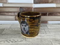 12 oz Glitter Brown Husky Ceramic Mug