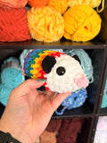 Baby Possum Crochet Plushie - Rainbow