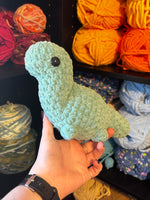 Mini Brontosaurus Crochet Plushie - Misty Green