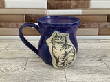 19 oz Purple Crystal Sitting Cat Ceramic Mug