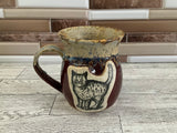 15 oz Cordovan over Light Flux Scaredy Cat Ceramic Mug
