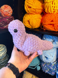 Mini Brontosaurus Crochet Plushie - Baby Lilac