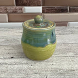 Aurora Green over Green Opal Lidded Vessel