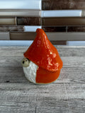 Bright Orange Ceramic Gnome