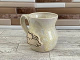 12 oz Micro Pearl Running Cat Ceramic Mug