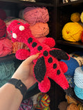 Dragon Crochet Plushie - Pink and Black Glitz
