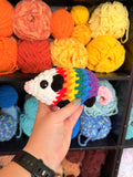 Baby Possum Crochet Plushie - Rainbow