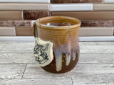15 oz Tea Dust Flux Cat Head Ceramic Mug
