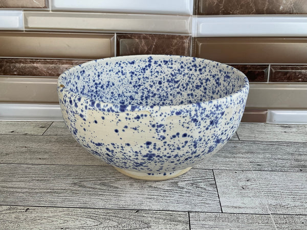 27 oz Blue Splatterware Ceramic Bowl