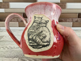 16 oz Raspberry Mist Flux Hugging Cats Ceramic Mug