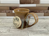 12 oz Tea Dust Flux Laying Down Cat Ceramic Mug