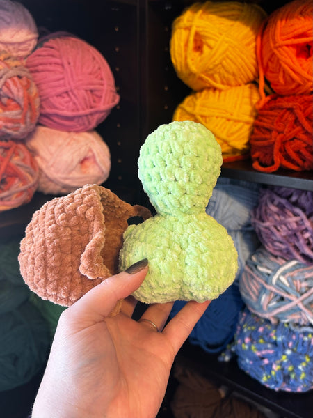 Booty Turtle Crochet Plushie - Key Lime & Acorn