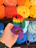 Mini Leggy Frog Crochet Plushie - Rainbow