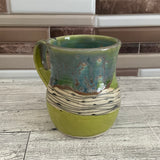 14 oz Aurora Green over Green Opal Lined Ceramic Mug