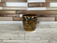 9 oz Glitter Brown Ceramic Straw Cup