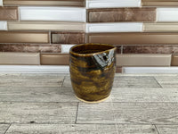 9 oz Glitter Brown Ceramic Straw Cup