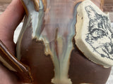 15 oz Tea Dust Flux Cat Head Ceramic Mug