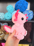 Axolotl Weighted Crochet Plushie - Light Pink