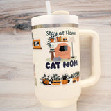 Cats in House Plants 4-in. Clear Vinyl Cat Sticker