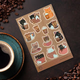 Coffee Cats Sticker Sheet