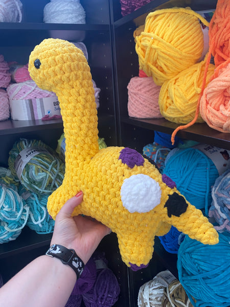 Non Binosaur | Non Binary Brontosaurus Crochet Plushie