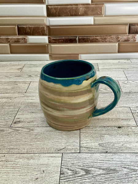 13 oz Blue Marbled Ceramic Mug