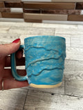 7.5 oz Blue Drippy Ceramic Mug