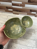 Aurora Green Chips and Salsa Ceramic Bowl