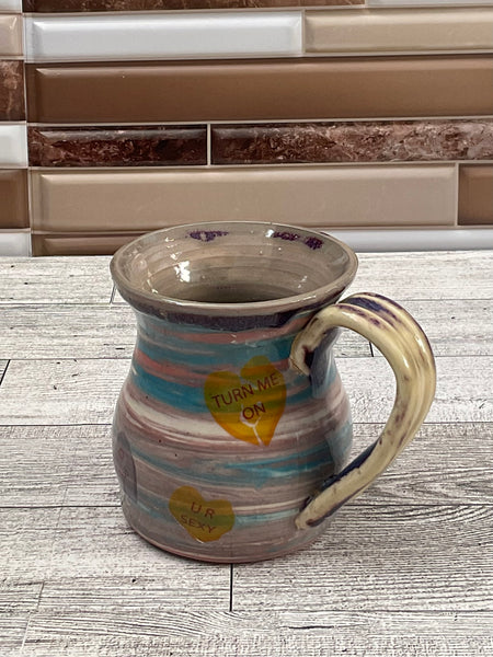 6 oz Pink and Blue Marble Conversation Heart Mug