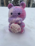 Hippo with Ice Cream Crochet Plushie