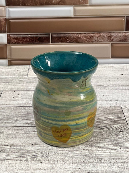 8 oz Blue Marbled Conversation Heart Mug