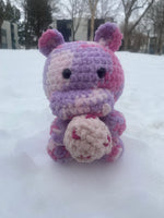 Hippo with Ice Cream Crochet Plushie