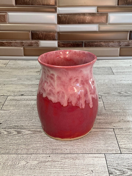 Raspberry Mist Ceramic Vase/ Kitchen Utensil Holder