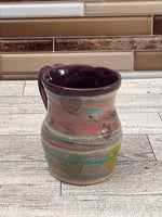 8 oz Blue/Pink Marbled Conversation Heart Mug with Purple Glaze