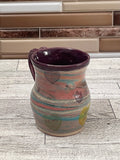 8 oz Blue/Pink Marbled Conversation Heart Mug with Purple Glaze