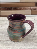 8 oz Blue/Pink Marbled Conversation Heart Mug with Purple Glaze