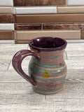8 oz Blue/Pink Marbled Conversation Heart Mug with Purple Glaze